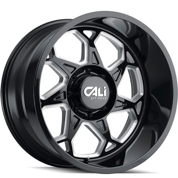 Cali Offroad Sevenfold 9111 Gloss Black with Milled Spokes