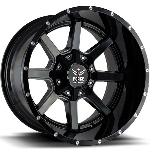 Force Off-Road F08 Black with Milled Spokes