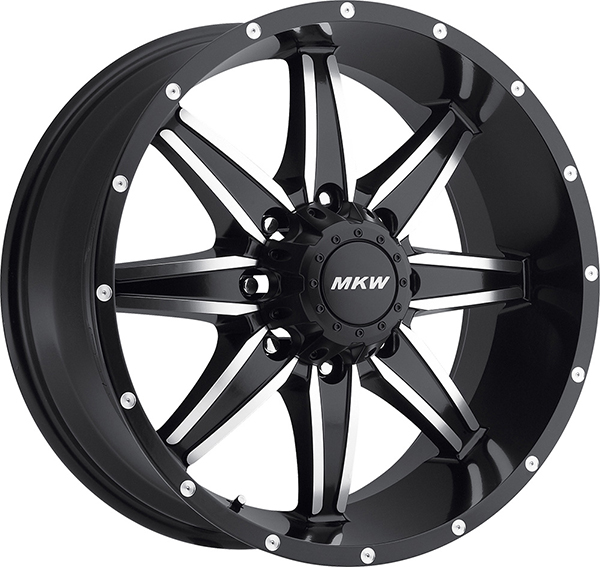 MKW M89 Satin Black with Machined Face and Black Lip 8 Lug