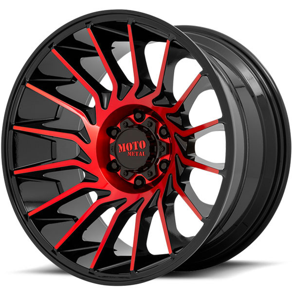 Moto Metal MO807 Shockwave Gloss Black Machined with Red Tint