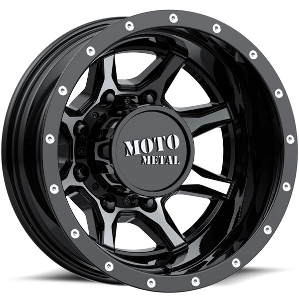 Moto Metal MO995 Dually Gloss Black with Machined Face Rear