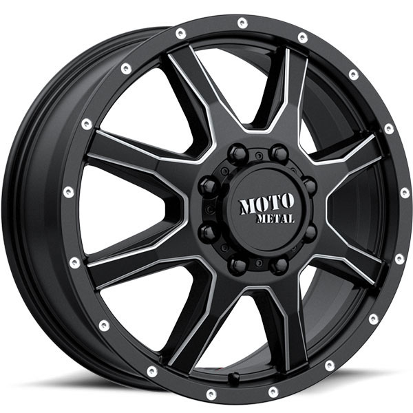 Moto Metal MO995 Dually Satin Black with Milled Spokes Front