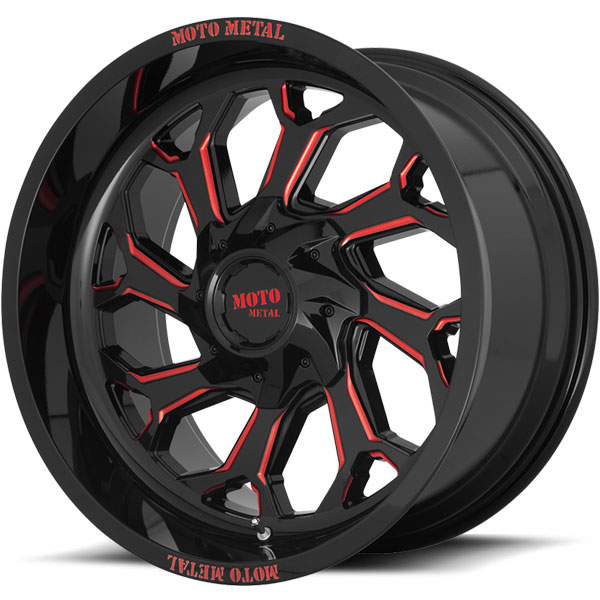 Moto Metal MO999 Reaper Gloss Black with Red Milled Tint