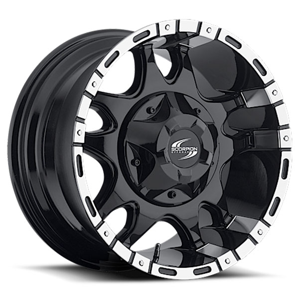 Scorpion Off-Road SC-7 Black with Machined Face | Dually-Wheels