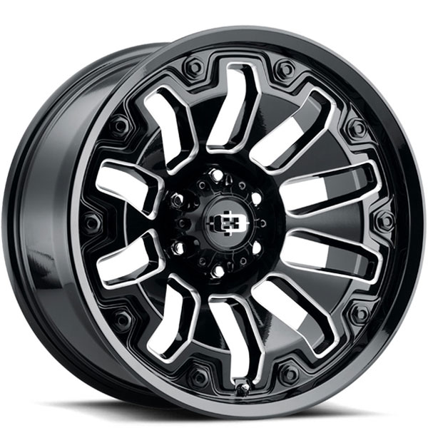 Vision 362 Armor Gloss Black with Milled Spokes and Black Bolts