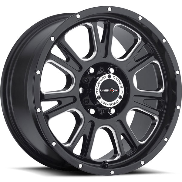 Vision 399 Fury Gloss Black with Milled Spokes