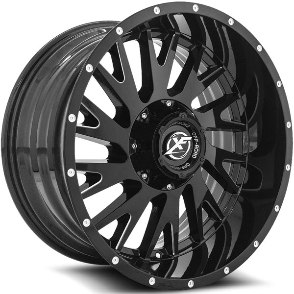 XF Off-Road XF-221 Gloss Black with Milled Spokes